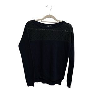 ASOS Navy Knit Lace top Sweater size 8